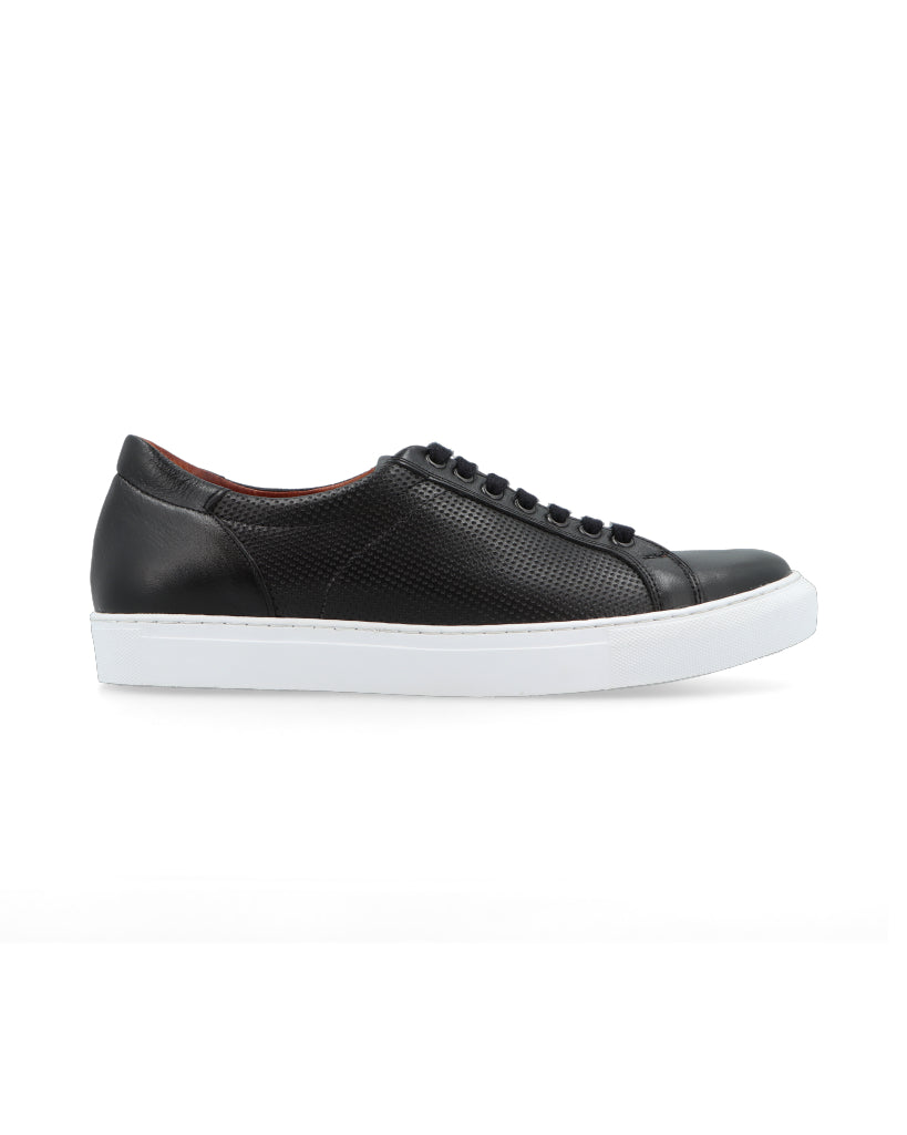 Genova Negro Puntos – zapatilla de cuero negra para hombre – Vincenzo Di Napoli