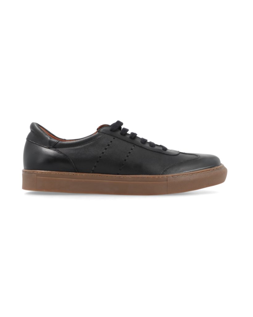 Génova Nero – zapatilla de cuero negra para hombre – Vincenzo Di Napoli