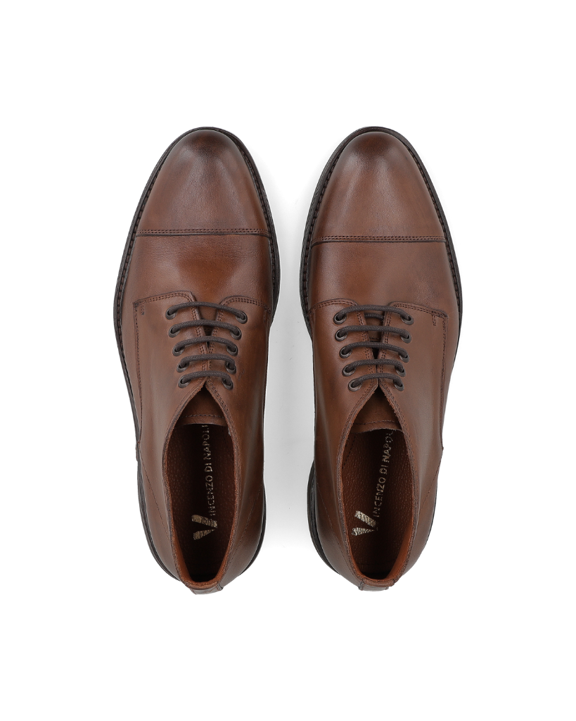 Roma Marrone – bota corta de cuero marrón para hombre – Vincenzo Di Napoli