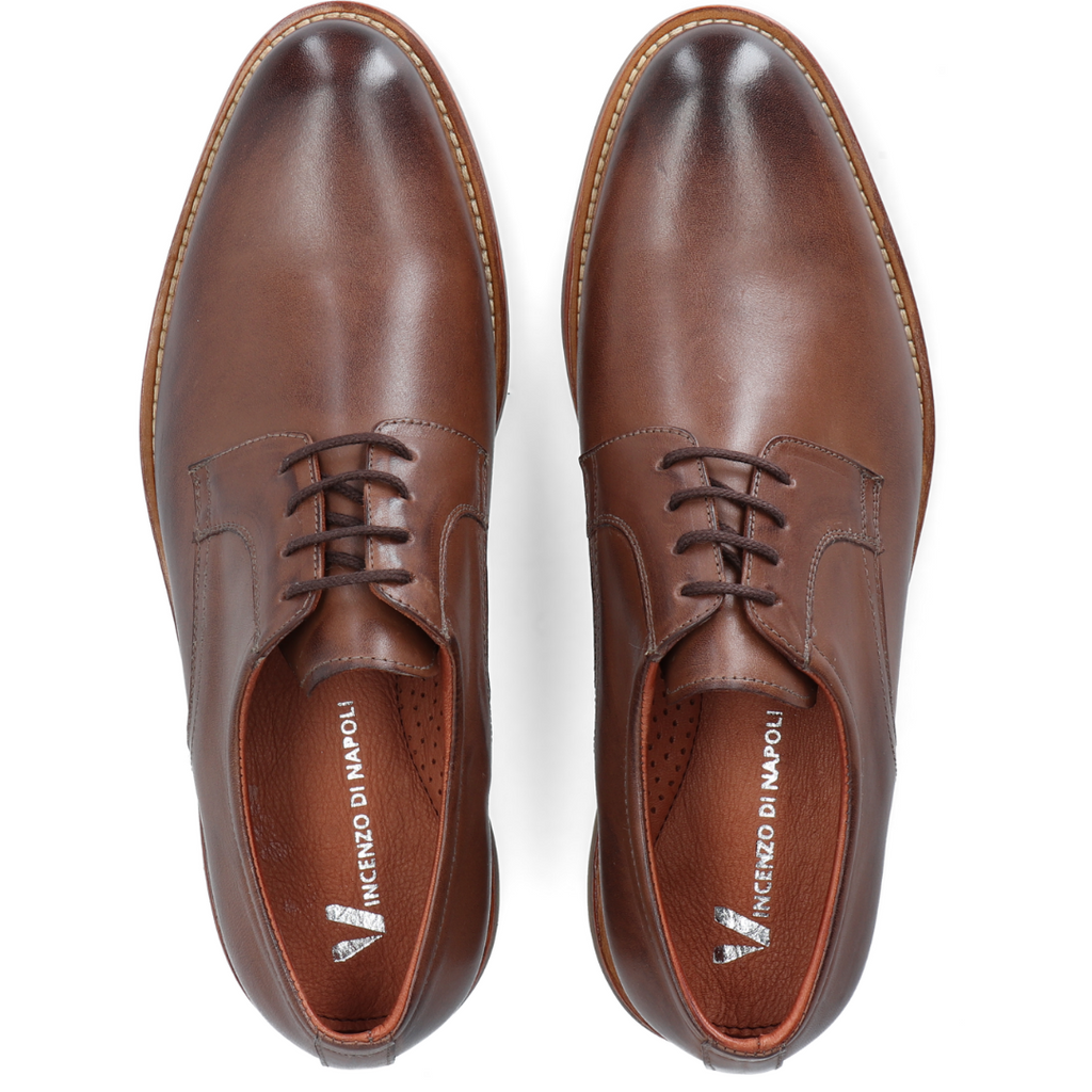 Ferrara Marrone – zapato de vestir de cuero marrón para hombre – Vincenzo Di Napoli