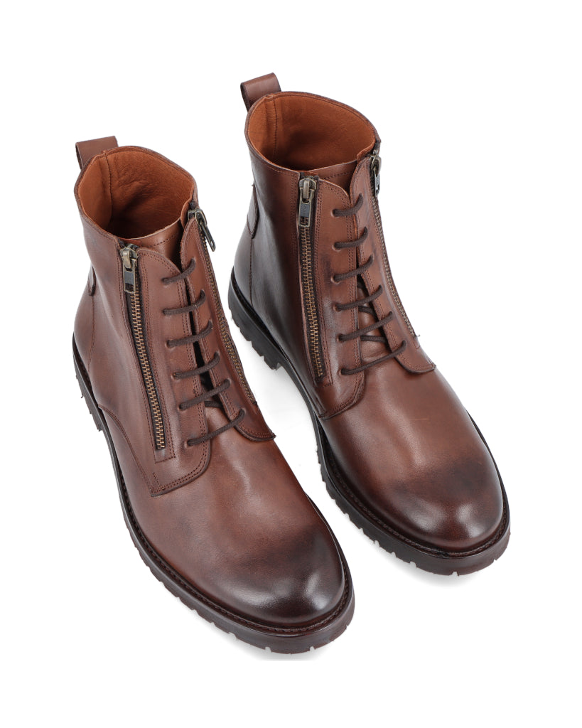 Ravena Marrone de cuero para hombre - marrón - detalle del cuero
