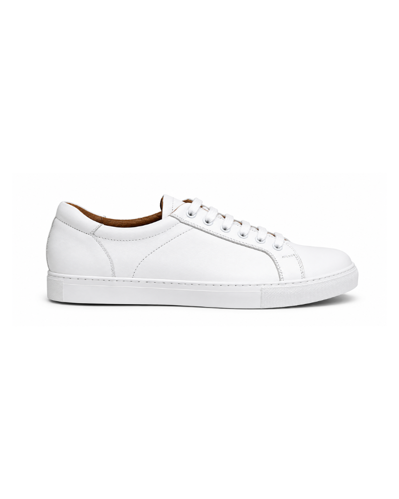 Genova Blanca – zapatilla de cuero blanca para hombre – Vincenzo Di Napoli