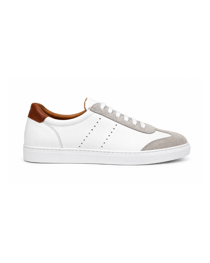 Genova Blanca Gamuza – zapatilla blanca para hombre – Vincenzo Di Napoli
