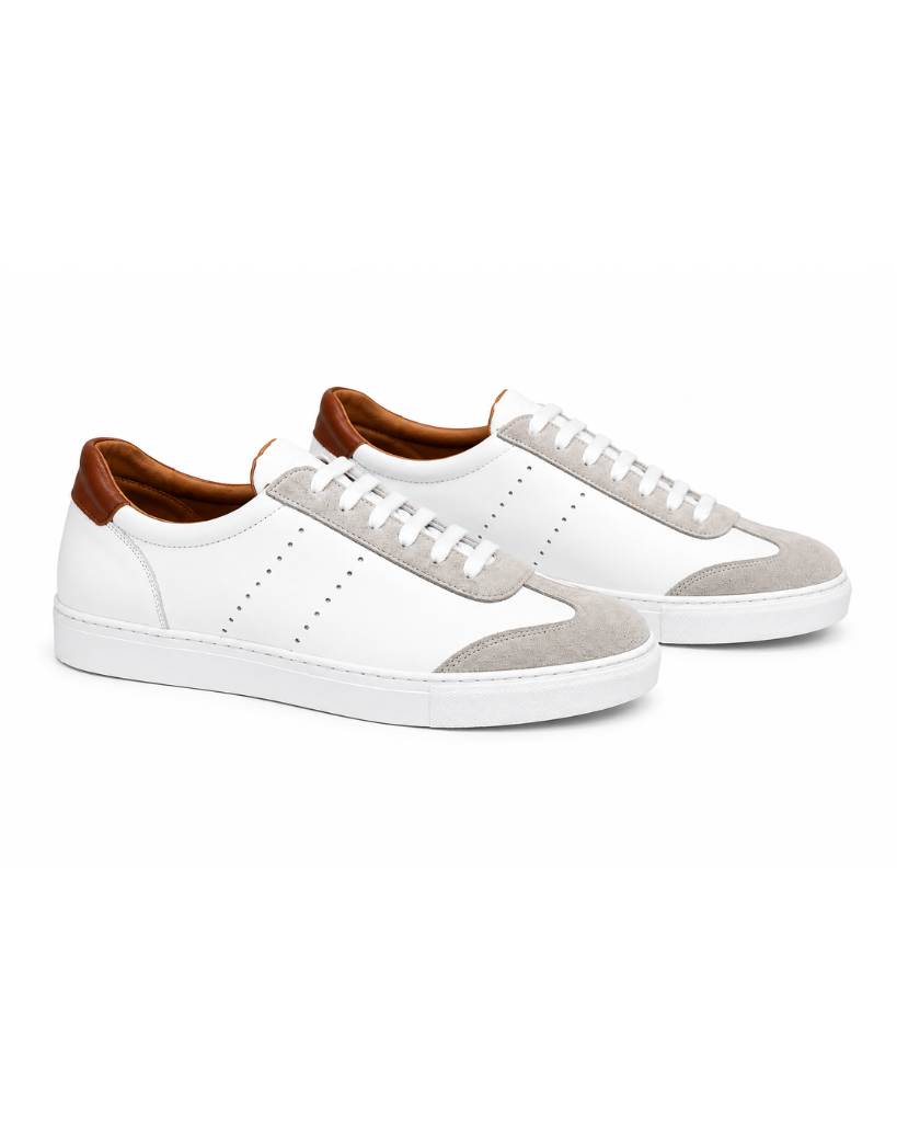 Genova Blanca Gamuza – zapatilla blanca para hombre – Vincenzo Di Napoli