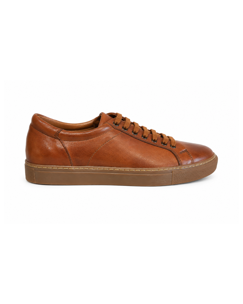 Genova Caramelo – zapatilla de cuero para hombre – Vincenzo Di Napoli