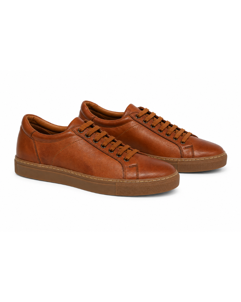 Genova Caramelo – zapatilla de cuero para hombre – Vincenzo Di Napoli
